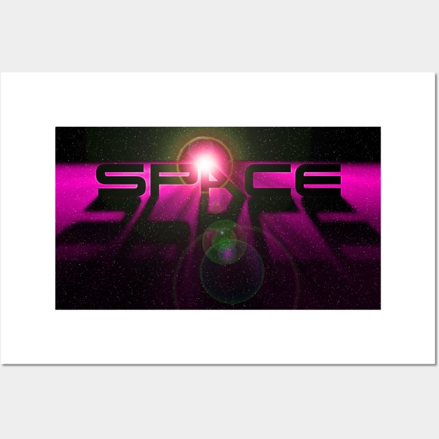 Space Design - Pink Wall Art by The Black Panther